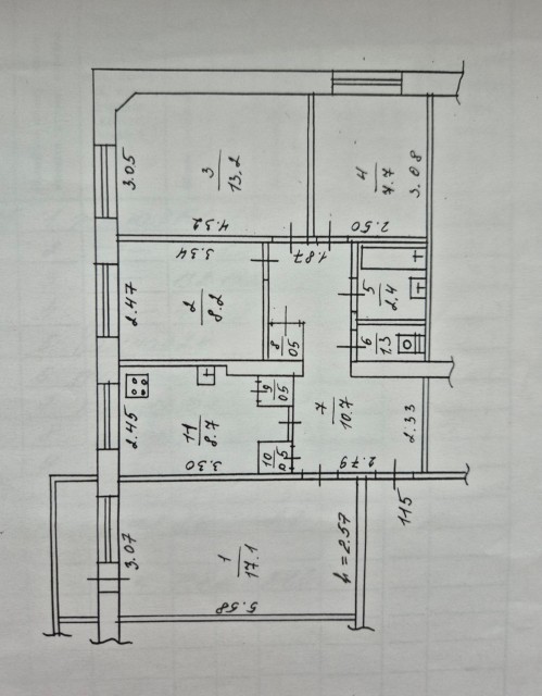 4 комн., 71 м², КПД, ТЦ "Олонхо"