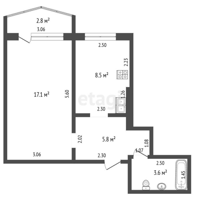 1 комн., 36 м², КПД, 202 мкрн. 3