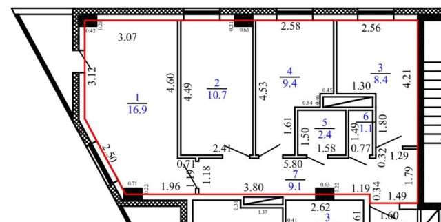 3 комн., 58 м², Монолитно-каркасный, Глазная больница 11