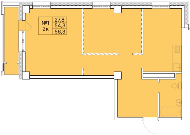 2 комн., Монолитно-каркасный 2