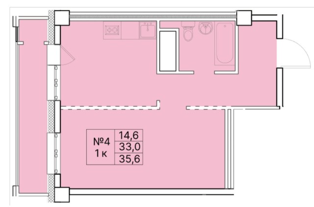 1 комн., Монолитно-каркасный, Сайсары 8