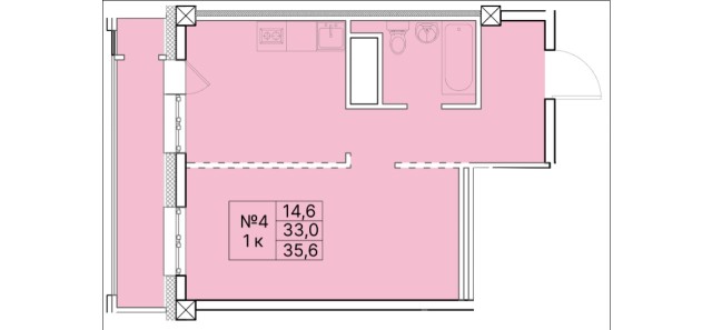 1 комн., Монолитно-каркасный