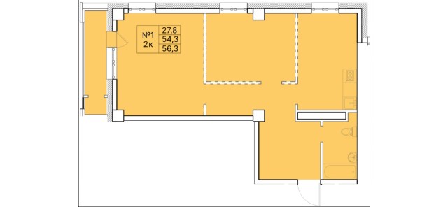 2 комн., Монолитно-каркасный, Вилюйский тракт 3