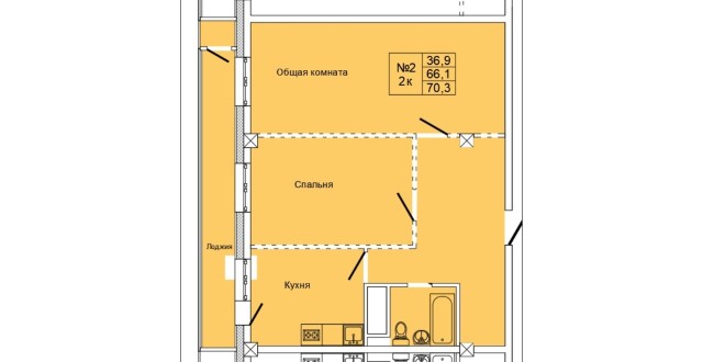 2 комн., Монолитно-каркасный 6