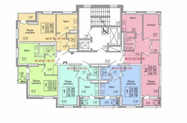 1 комн., 33 м², Монолитно-каркасный, Глазная больница 2