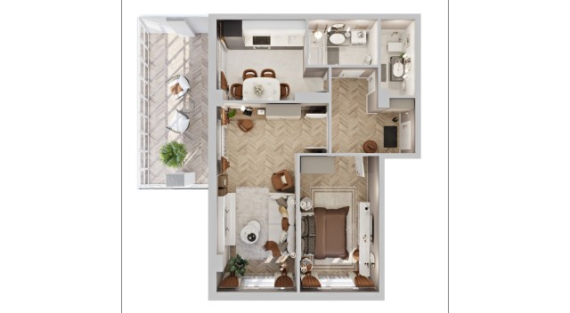 2 комн., 63 м², Монолитно-каркасный, Глазная больница 2