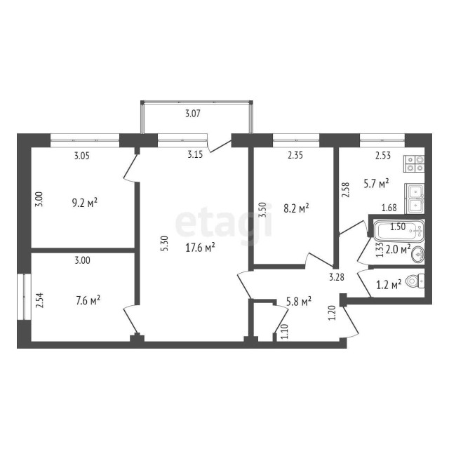 4 комн., 80 м², 112 серия, 202 мкрн. 18