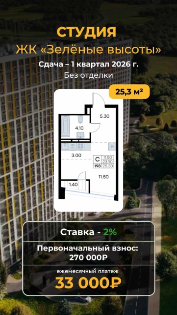 Студия, Монолитно-каркасный 5