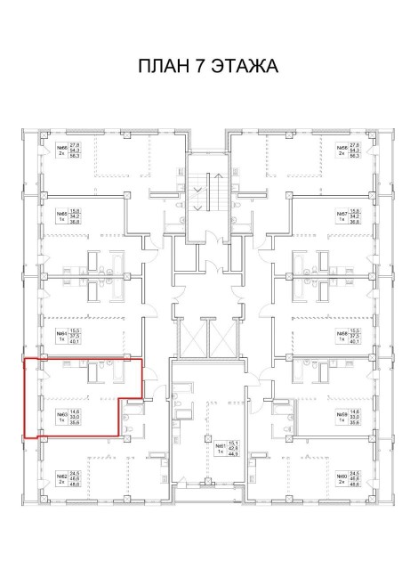 1 комн., 35 м², Монолитно-каркасный, Поселок Геологов, Борисовка-1 4