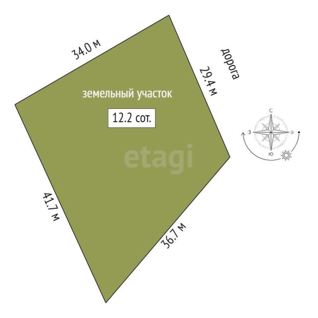 1220 м², земельные участки, продаю 3