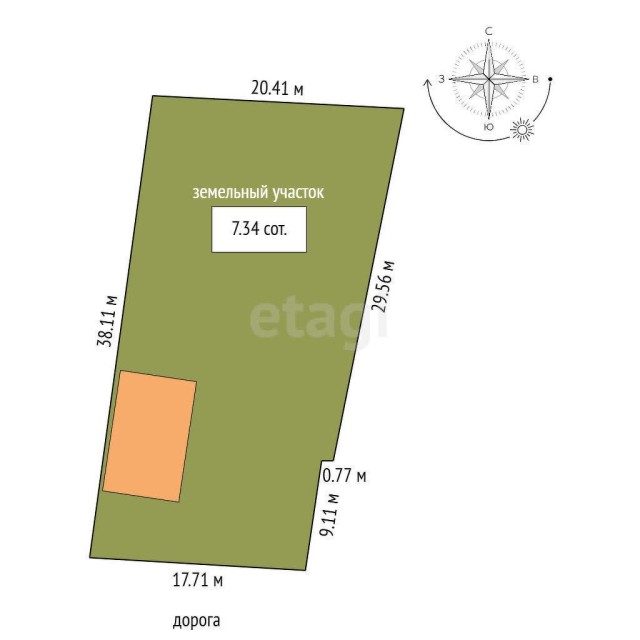 734 м², земельные участки, продаю 3