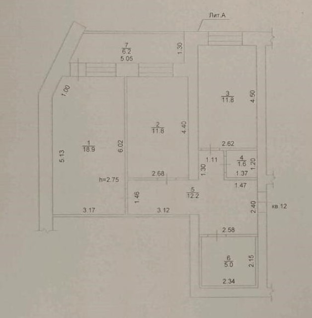 2 комн., 63 м², Блочный, Площадь Победы 9