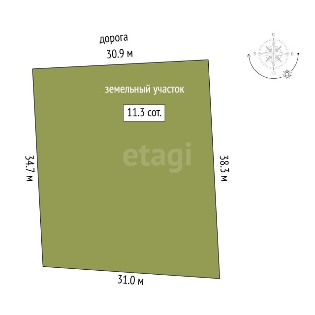 1129 м², земельные участки, продаю 20