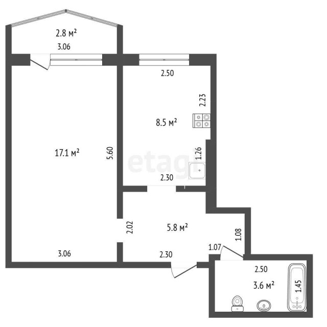 1 комн., 35 м², КПД, Центр - район пл. Орджоникидзе 12