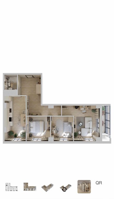 3 комн., 71 м², Монолитно-каркасный, 112 квартал