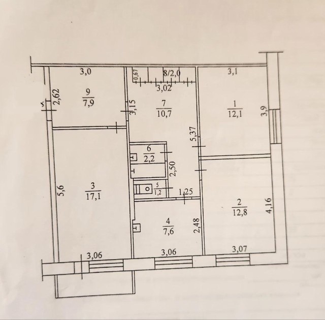 3 комн., 73 м², Инд. планировка, Авиагруппа 18