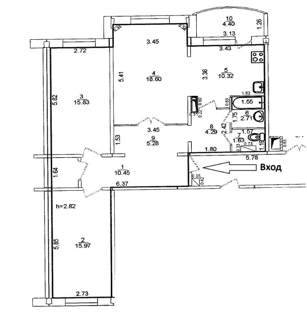 3 комн., 85 м², 112 серия, 203 мкрн.