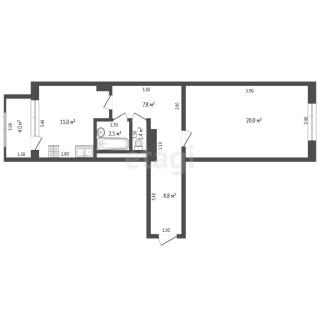 1 комн., 48 м², 112 серия, Студгородок 3