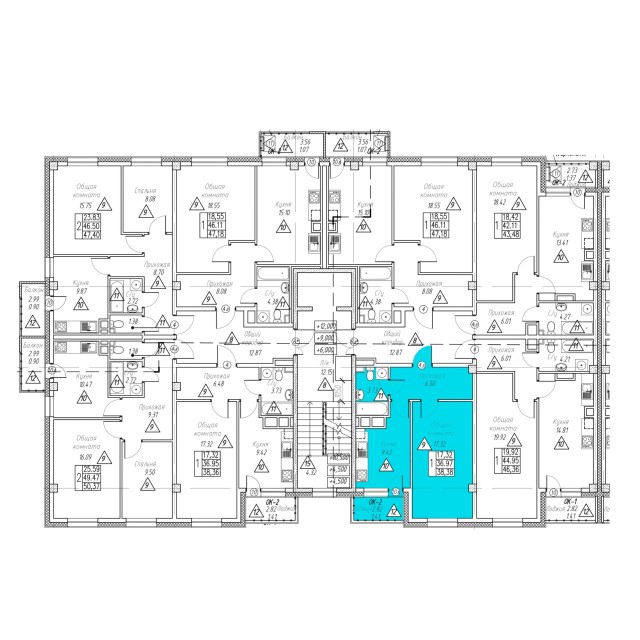 1 комн., 38 м², Монолитно-каркасный, Авторынок 3