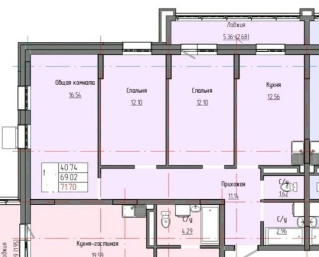 3 комн., Монолитно-каркасный, ДСК