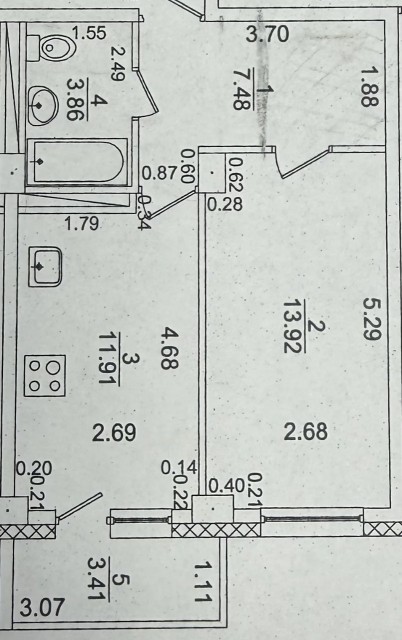 1 комн., 37 м², Монолитно-каркасный, 203 мкрн. 9