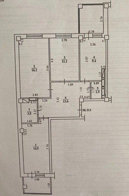 3 комн., 80 м², Монолитно-каркасный, Сайсары 10
