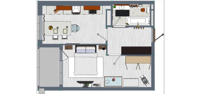 1 комн., 44 м², Монолитно-каркасный, Рынок Столичный 4
