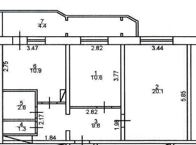 2 комн., 55 м², 112 серия, 202 мкрн. 7