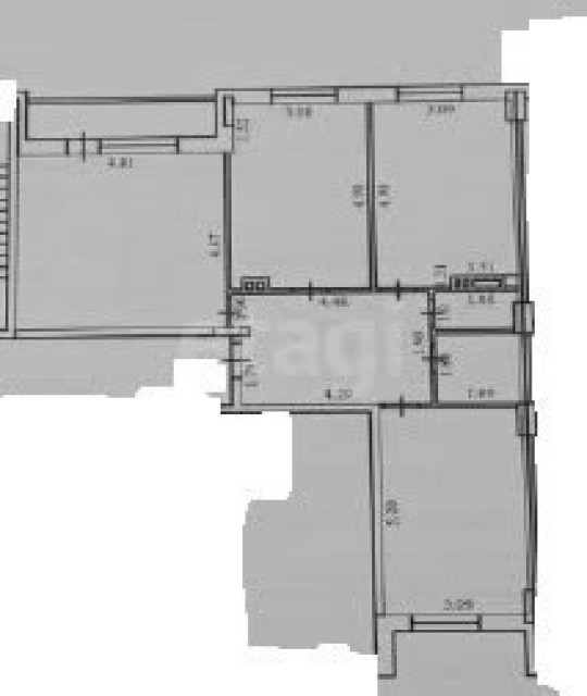 3 комн., 86 м², Монолитно-каркасный, Авторынок 5