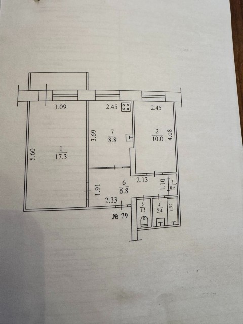 2 комн., 47 м², КПД, ТЦ "Олонхо" 10