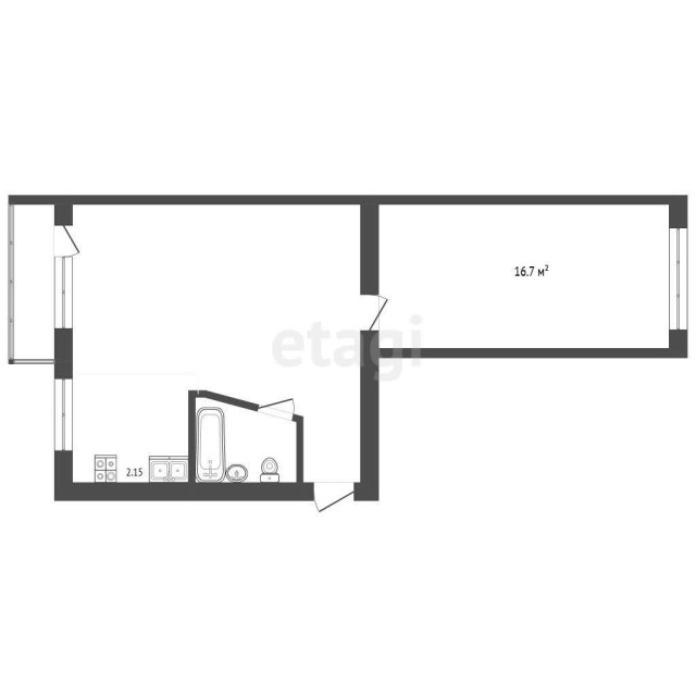 2 комн., 47 м², Инд. планировка, Авиапорт 10