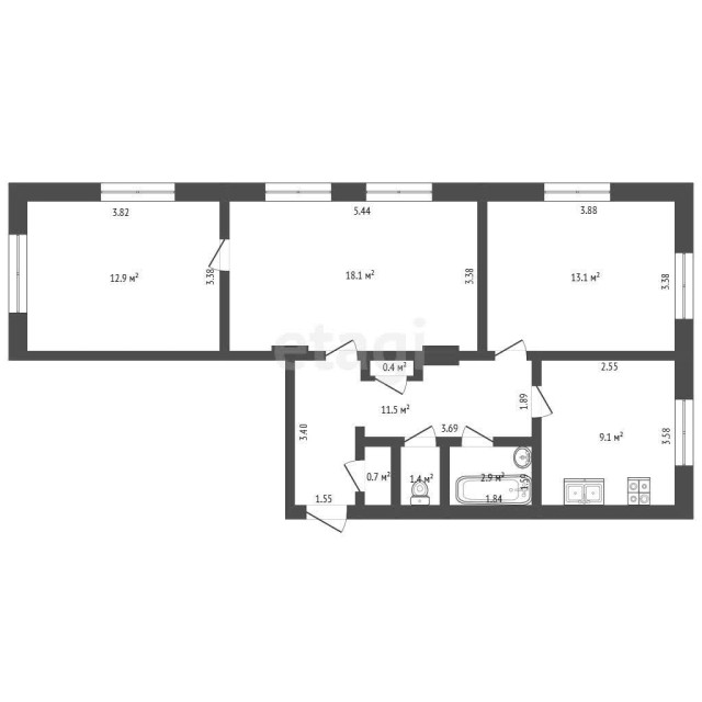3 комн., 70 м², Сталинка, Центр - район пл. Дружбы 5