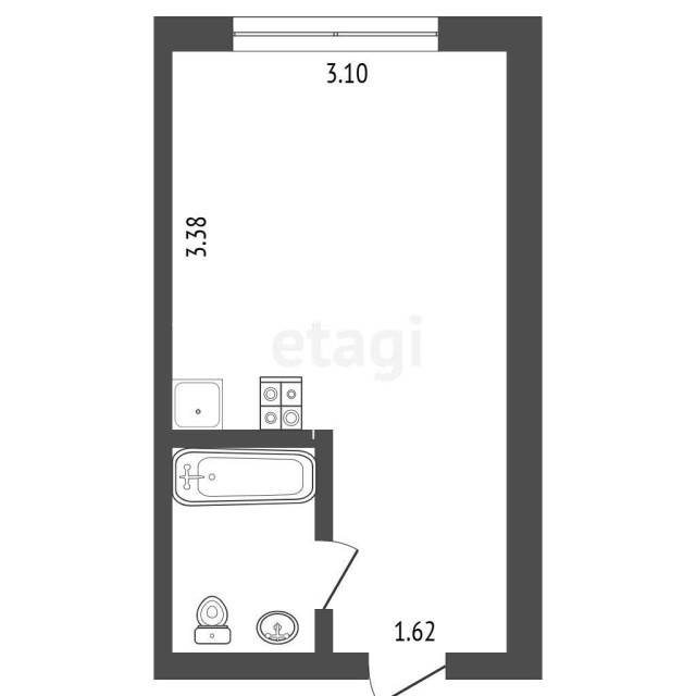 Студия, 17 м², Инд. планировка, Кирзавод 3
