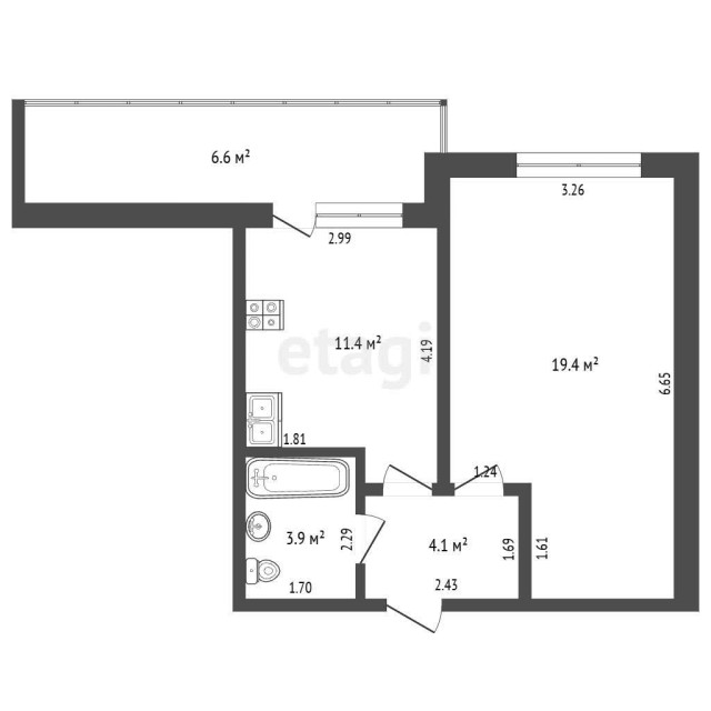 1 комн., 38 м², Монолитно-каркасный, Авторынок 3