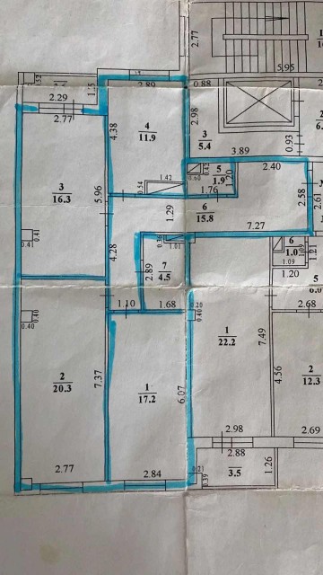 3 комн., 89 м², Монолитно-каркасный, Глазная больница 10