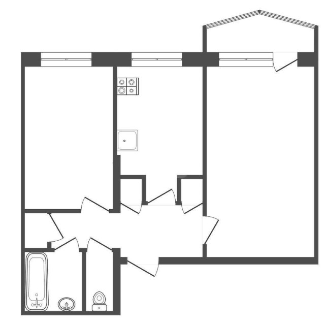 2 комн., 46 м², КПД, Авиапорт 3
