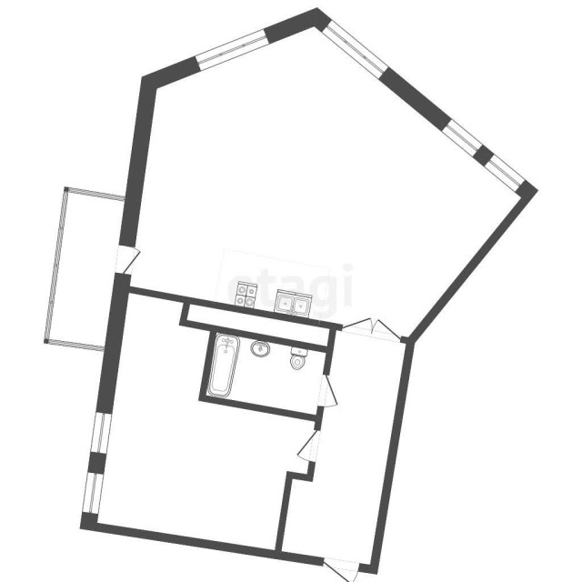2 комн., 55 м², Монолитно-каркасный, Сайсары 3