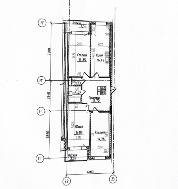 3 комн., Монолитно-каркасный, 203 мкрн. 8