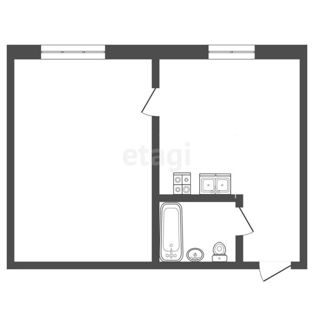 1 комн., 44 м², Инд. планировка, 17 квартал 3