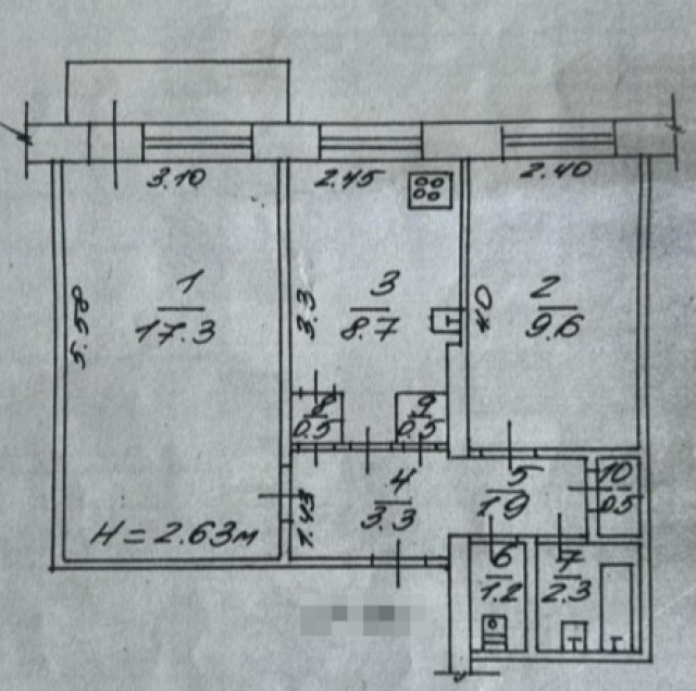 2 комн., 46 м², КПД, Гимеин
