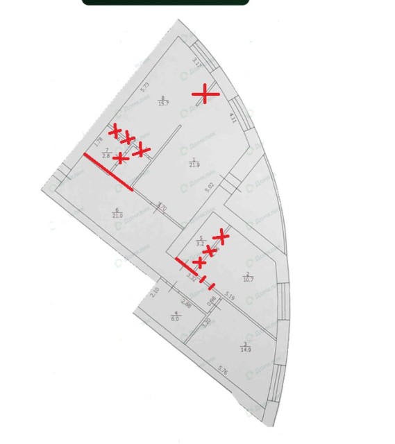 3 комн., Инд. планировка 13