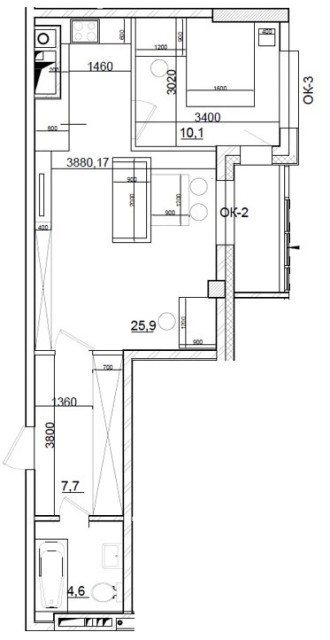 1 комн., Монолитно-каркасный, Вилюйский тракт 6