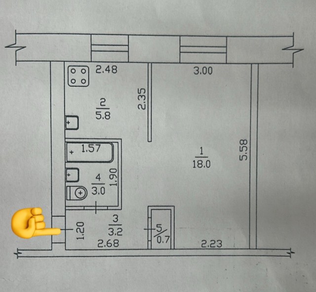 1 комн., Блочный, 26 школа 10