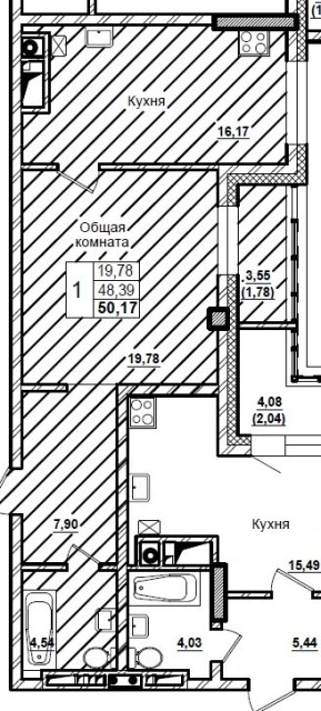 1 комн., Монолитно-каркасный, Вилюйский тракт 4