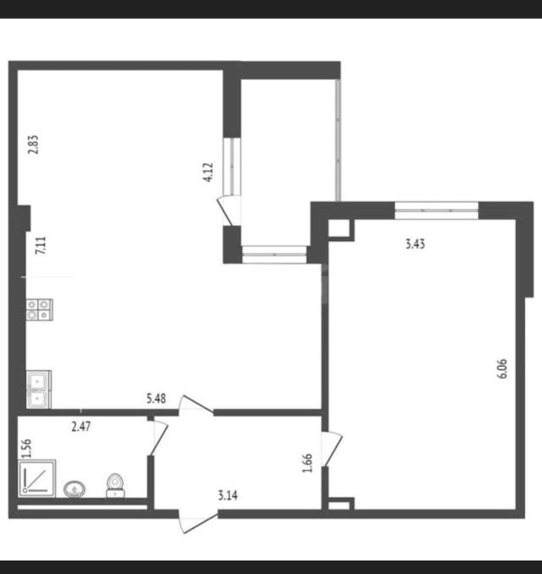 2 комн., 61 м², Монолитно-каркасный, 16 квартал 2