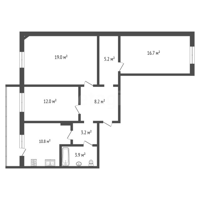 3 комн., 79 м², 112 серия, Апельсин 3