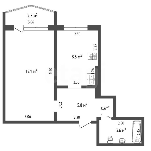 1 комн., 36 м², КПД, 202 мкрн. 3
