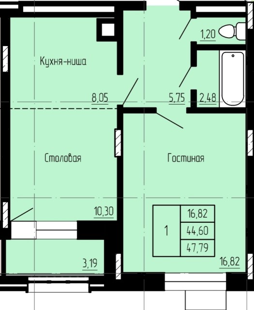 2 комн., 46 м², Инд. планировка, Областная больница, рынок "Манньыаттаах" 4