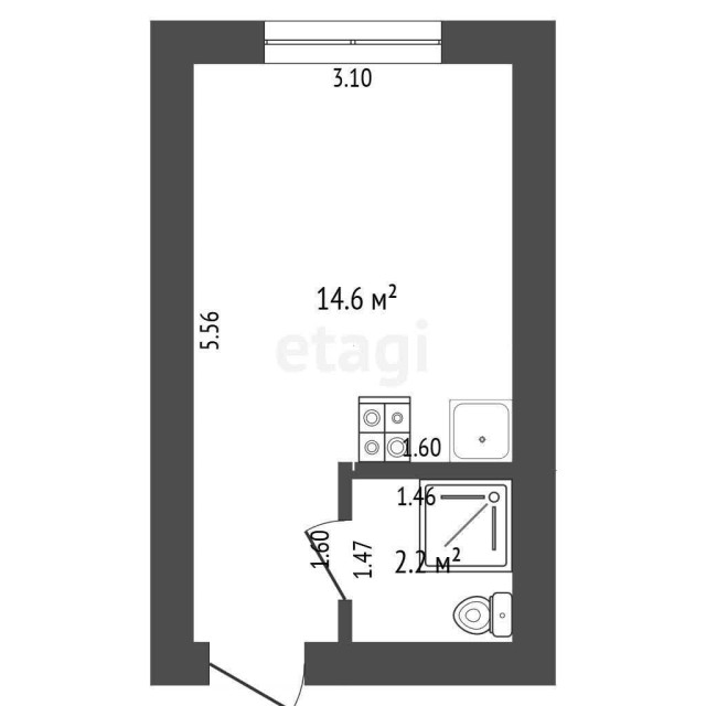 Студия, 17 м², Инд. планировка, Кирзавод 3