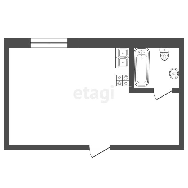 1 комн., 24 м², Блочный, Другие районы 3